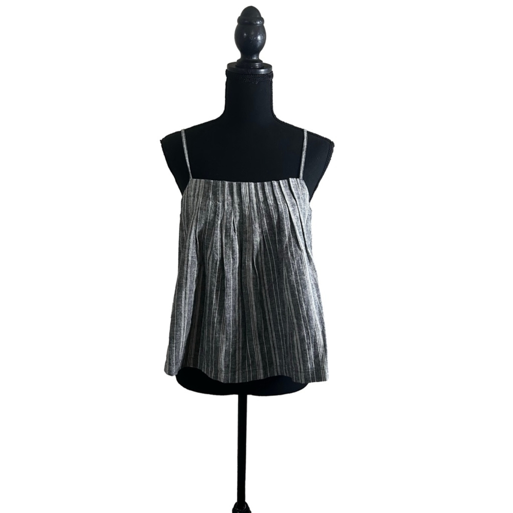 Outerknown Tides Tank Linen Blend Striped Top, Size S